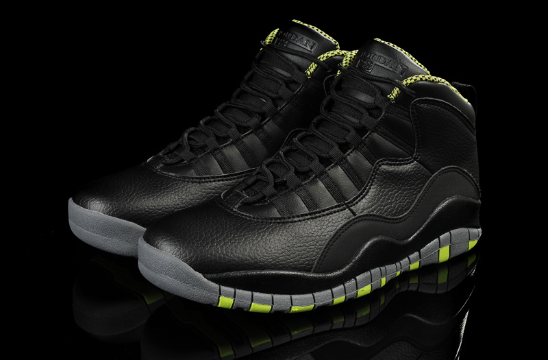 Air Jordan 10 Mens Shoes Black/Green Online